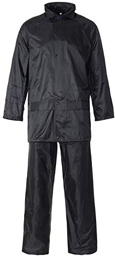 Hi Vis Viz & Plain Rainsuit 2 Piece Set High Visibility Unisex Hooded Puddle Rain Suit Jacket & Trousers Waterproof PVC Workwear Rain Wear Size S-4XL
