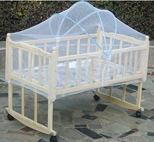 Moskitonetz Babybett Mückennetz Kinderbett Bogen Insektennetz Keine Hautirritationen Universal Mosquito Nets für Stubenwagen Laufstall Baldachin Reisebett Universal Fliegennetz mit Gummizug Schnalle