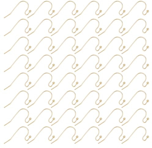 UNICRAFTALE 50 pz 304 Ganci per Orecchini In Acciaio Inossidabile Pesce Dorato Filo per Orecchie 0.6mm Orecchini A Perno Ganci per Orecchini Pendenti Creazione di Gioielli 20x12x1.8mm