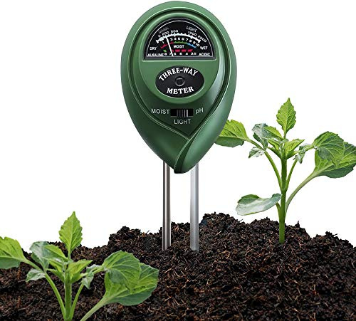 Senua Boden-pH-Messgerät, 3-in-1 Bodentester mit Feuchtigkeit, Licht und PH Bodentest-Kit für Garten, Bauernhof, Rasen, Indoor & Outdoor, Bodenfeuchtigkeitsmesser