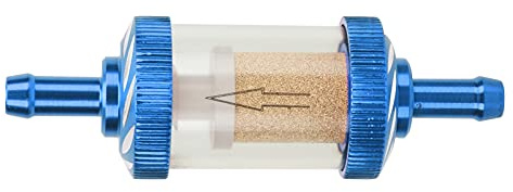 Motorrad-Benzinfilter, Carving Hitzebeständigkeit Motorrad-Kraftstofffilter für Motorräder mit 6 mm Durchmesser(Blau)