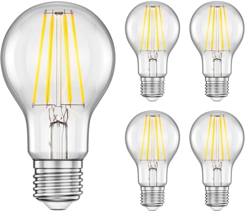 ledscom.de 5x E27 ampoules LED, A60, blanc (4000 K), 7,3 W, 1020lm, variateur à 3 positions