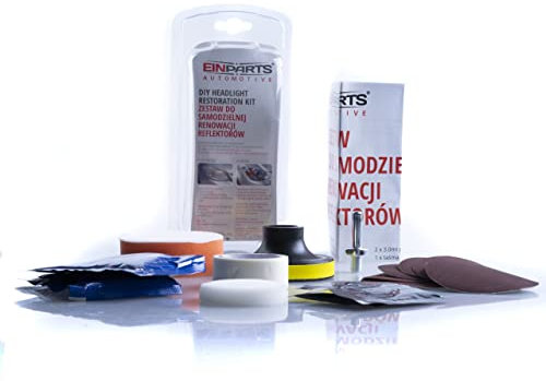 EinParts Kit de restauración de Faros de Coche, Kit de Limpieza, Pulido y protección de Faros