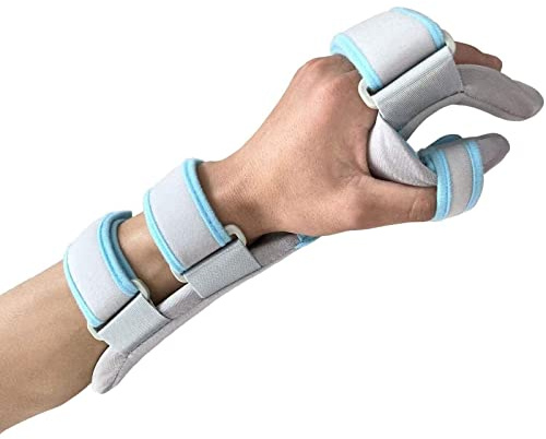 SXHMSAL Mano Soporte Férula, Anti-Espasticidad Dedo Entablillado Stroke Equipo Rehab, Dedo Ajustable Orthoticsfor Stroke/Hemiplejía Y Traumaticbrain Lesiones, Ayudas De Rehabilitación,Right,M