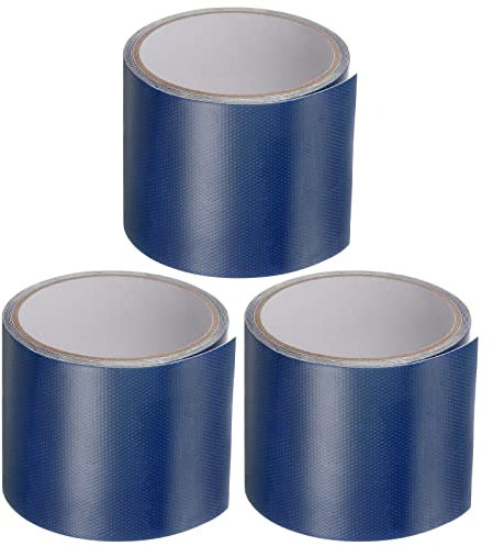 sourcing map 3 Stück Tuch Reparatur Plane Band 3.15 x6.6ft Universal Wasserdicht Markise Reparatur Band für Handwerk Heimwerker Außenzelt Blau