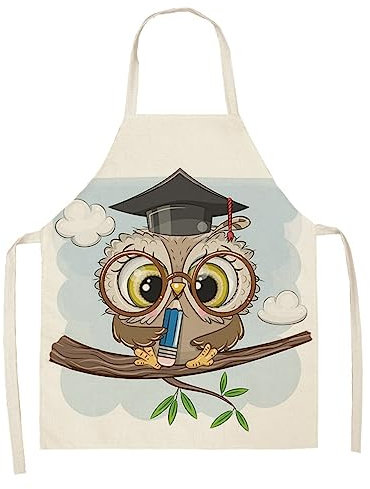 HJOSWVNS Kittelschürze Himmelblaue Tiere Kittelschürze Damen Baumwolle und Hanf Kochschürze Einstellbar Schürze Mann Langlebig Küchenschürze Damen Kinderschürze Atmungsaktiv Küchenschürze 38x47cm
