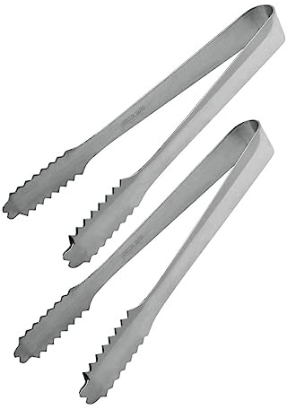 FM Professional 21540 Pince à glaçons, pince de cuisine, pince inox, ustensile de cuisine, Acier inoxydable, 19 cm