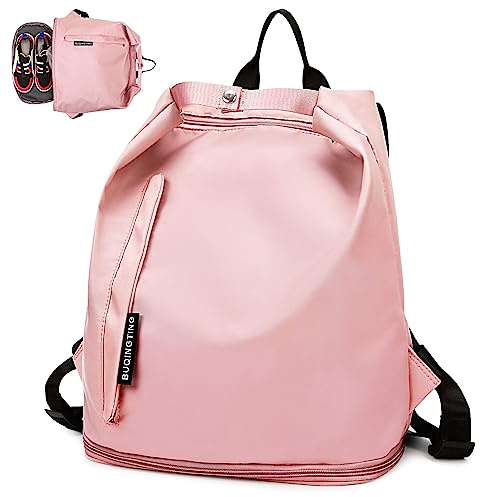 Keyck Sportryggsäck Vattentät Sportväska Ryggsäck Med Skofack och Våtväska Lätt Rese-ryggsäck Ladies Girls Backpack Oxford Fritidsryggsäck för Resor Fitness Shopping Simning, Rosa