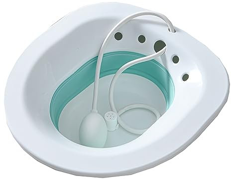 CUTTE Faltbares Sitzbad für die Pflege Nach Der Geburt, Tragbare Sitzbäder, Sitzbad für Hämorrhoiden, Ideal für Patienten Nach Episiotomie,Green,39x36cm