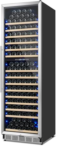 ORYMUSE 200 Bottle Dual Zone Wine Fridge - 24 Inch Large Wine Cooler Refrigerator, Freestanding and Built-in Design, Upgraded Compressor Cooling, Intelligent Temperature Memory