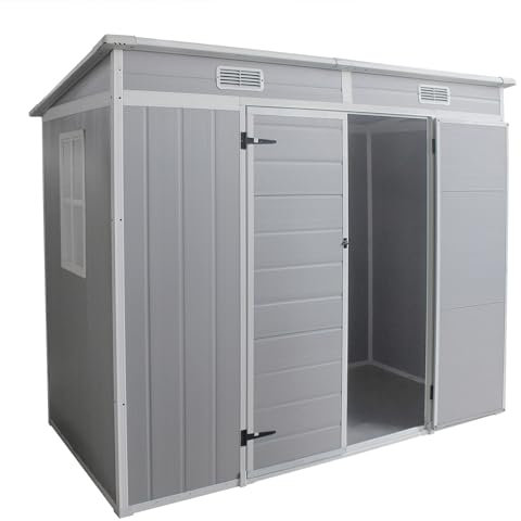 Panana Outdoor Storage Sheds Includes Plastic Floor,Plastic House Tool Shed Box,4ft,5ft,6ft (8x4f Pent roof)