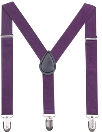 NestNook Bretelles pour Enfants en Forme de Y Suspenders pour Garçons et Filles, violet, taille unique