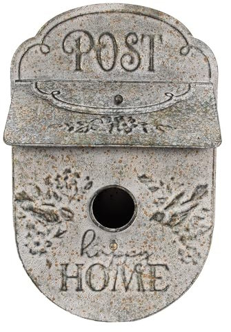 Clayre & Eef Briefkasten / Vogelhaus 27x11x41 cm Grau Metall