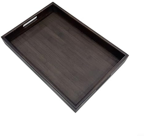 Vaisselle en Bois, de qualité supérieure, élégante, Robuste Que l'assiette en Carton, Alternative Biologique et réutilisable aux Assiettes en Plastique (poignée 37 x 25,5 x 4,5 cm)