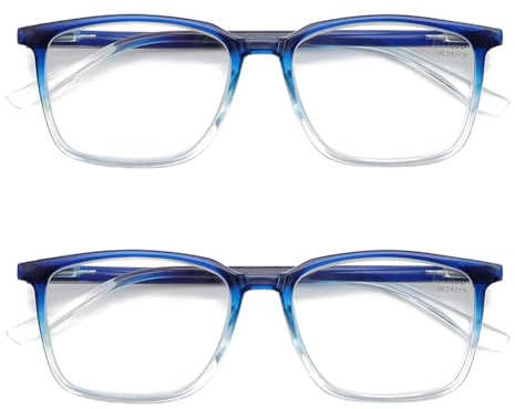 IEYELUUK Lesebrille Groß Breit für Damen Herren, Lesehilfe Dünn Leicht Tragbar mit Blaulichtfilter, mit Hartetui Dioptrien +1,00