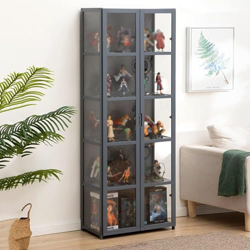 Dtyubfg Vitrine für Sammlerstücke, Holzvitrine, Acryl-Vitrine, Acryl-Sammlungsvitrine, multifunktionale staubdichte Acryl-Vitrine, durchsichtige Vitrine für Wohnzimmer und Büro