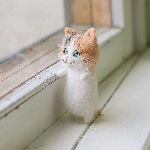 CARMOTTER Wollfilz-Materialpaket für DIY-Katzenpuppen, perfekte Bastelwerkzeuge für Kinder (| Die |)