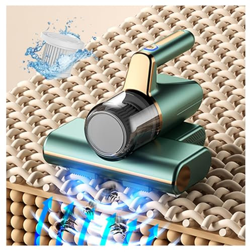 BesBet Aspiradora para Sofas Y Colchones, Elimina El 99,9% De AléRgenos Y áCaros del Polvo Aspirador De áCaros VibracióN De Alta Frecuencia, IluminacióN Ultravioleta Antiacaros,Green