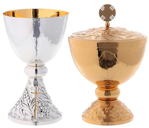 Holyart Messkelch Ciborium Hostienschale Ähren und Trauben, Kelch