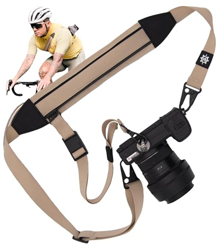 Lumiere & Co. Fidlock Magnetic Cycling 3 Point Camera Strap, Magnetic attachment for fast on and off attachment on the bike (Beige)