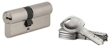 Cylindre de Serrure, Double Entrée, 5G Dynamic, 45x65 mm, Nickelé, Anti-Arrachement, Anti-Perçage, 5 Clés, Mécanisme à 5 Goupilles, Utilisation en Extérieur, SERRURERIE DE PICARDIE