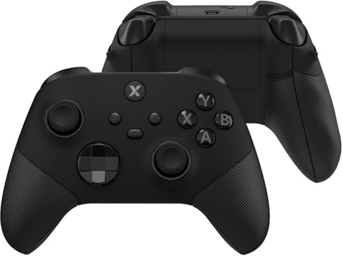 eXtremeRate ASR Version Redesigned Full Set Shell Buttons for Xbox Core Controller, Ergonomic Trigger Stop Rubberized Grip Faceplate Backplate for Xbox Series X & S Controller - Diamond Textured Black