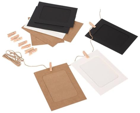 FUTUREORYY 10piezas Marco De Fotos Colgante De Paquete De Marcos De Fotos De Papel Kraft Clip Para Álbum Colgante De Papel Diy De Boda Fiesta o Familiar