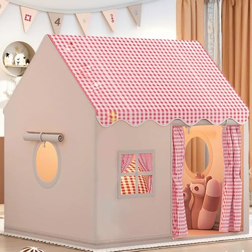 Spielzelt Kinder Indoor für Drinnen, Kinder Spielhaus Indoor Kinderzelt Kinderspielhaus, Zelt für kinderzimmer(Rosa)