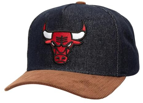 Mitchell & Ness NBA Cord D-Stressed Snapback Cap Chicago Bulls Denim/Brown