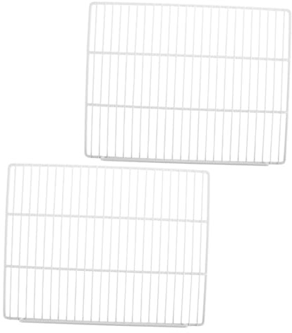 Sewroro 2 Stück Kühlschrankablagen Drahtregal Trennwände Metall Gitter Ablage mit Seitlichem Schutz 45x35cm Hohe Belastbarkeit Luftzirkulierend Kompatibel für Gefrierschränke