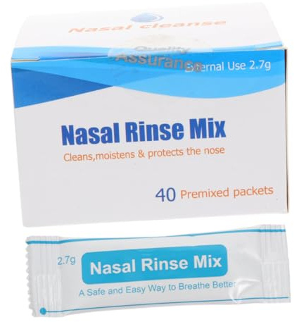 HANABASS 1 Box Nasal Rinse Salt Packets Non-iodized Finely Ground Instant Saline Wash for Nose Cleansing and Discomfort Relief Suitable for Adults Home Travel Use