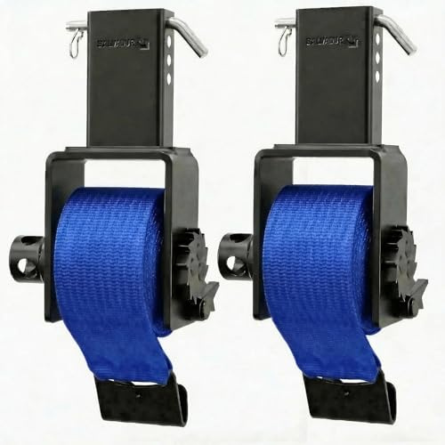 SALUINOKI Lot de 4 kits de treuil de poche pour remorque amélioré, capacité de 7,3 kg, accessoires utilitaires à plateau, comprend des sangles de treuil de 10,2 cm, 9,1 m pour poches à piquets de 2 x