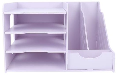 Didiseaon Étagère à Dossiers de Bureau Multi-niveaux en Matériau Robuste, Support de Rangement Pratique pour Fichiers et Documents, Organiseur de Bureau Fonctionnel pour Espace de Travail