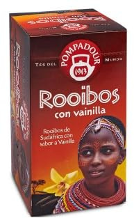 Pompadour Rooibos con Vaniglia, Infuso Senza Teina, 20 Bustine 40g, Confezione da 3
