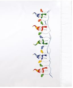 Design Works Crafts Tobin Stamped Pillowcases, Snowman Row, 20 x 30 Embroidery Kit, white