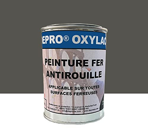 DEPROMA OXYLAC Peinture antirouille pour métal neuf et rouillé - 200GR (GRIS CLAIR)