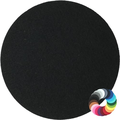 Rundes Platzset Filzuntersetzer in 35cm, schwarz (HF016) für Gläser, Essen, Tischdeko