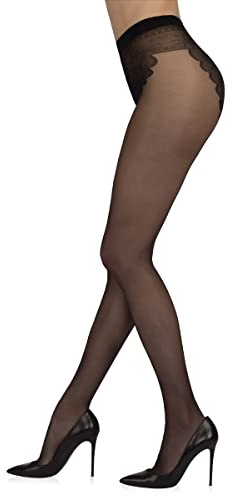 Sarah Borghi Collant Donna Velato 20 Denari, Calze con Corpino Effetto Bikini in Lycra e Punta Rinforzata, Made in Italy (nero, XL)
