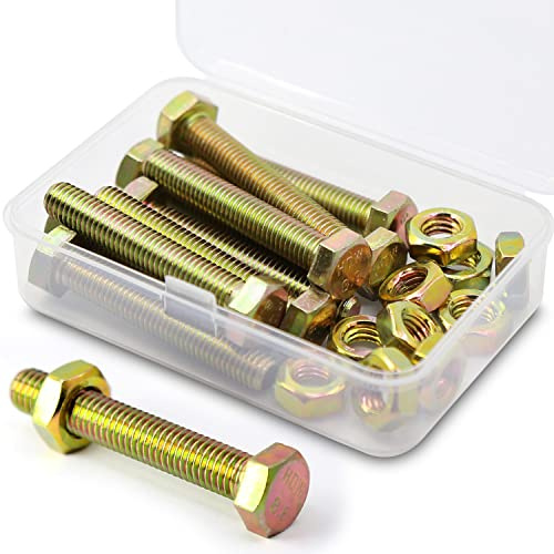 M8*50mm 10 Stück 8.8 Verzinkter Stahl Sechskantschrauben mit Außensechskant und Muttern set