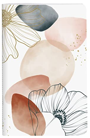 Clairefontaine 115960C - Un Petit Carnet Cousu Fil motifs Géométriques/Floral couleur Rose Poudré - 9x14 cm 96 Pages Lignées Papier Blanc 90g - Collection Evanescence - 4 visuels, livr aléatoire