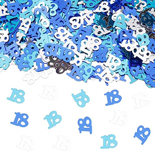 GoldRock Konfetti 18 Geburtstag Tischdeko Blau, 500 Stück Streudeko, Happy Birthday Deko für Mädchen Junge