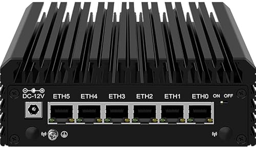 Kikusenko Firewall Micro Appliance, 6 Ports Inter N100 Quad Core Fanless Firewall Mini PC, Inter I226-V 2.5G NIC, Support AES-NI Router PC VPN, OPNsense, Barebone