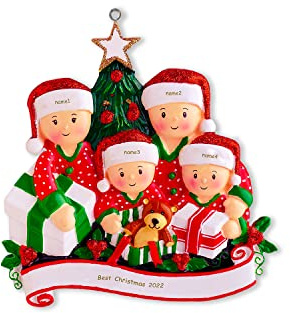 Kaululu Personalisierter Weihnachtsbaumschmuck mit Namen Hängen Sie Weihnachtsdekorationen aus Kunstharz für Zuhause und die Tür auf 2024 Weihnachtsanhänger, Neujahrsgeschenke