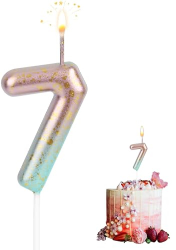 Candeline Compleanno Numero 7, Candele Con Numeri Da 5cm, Candela Di Compleanno Per Torta, Candele Torte Per Feste Compleanno, Anniversario, Matrimonio, Baby Shower