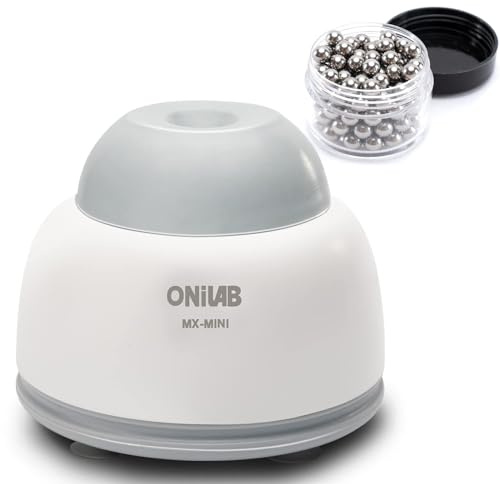 ONiLAB Mini Vortex Mixer med touchfunktion, för laboratorieblandning, blandning av nagellack, franslim och akrylfärger, laboratorievortex för provrör, inkl. 120 st rostfria stålblandkulan