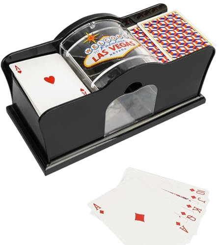 Manueller Kartenmischer | Handkurbelkartenmischer ohne Akku | 2-stöckiger Kurbelmischer | Pokerkartenmischung für , Poker, Spielkarten