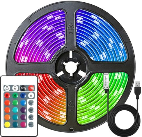 Diuturnous RGB LED Rope Light with Remote Control for Home Lighting, 16 Colors (1M)