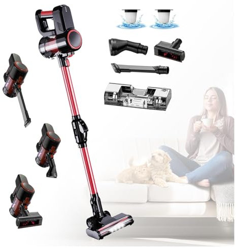 MeLtor Aspira E Lava Pavimenti Casa Asciutto e Umido,Luci LED,5 in 1 Aspirapolvere Lavapavimenti per Pavimento Tappeti Animali e Gli Interni delle Auto