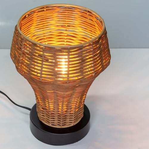 Osasy Tall Table Lamps,Boho Wicker Table Lamp with Natural Lights, Decorative Lamp for Nightstand, Living Room, Bedroom/Tabletop/Entryway (Farmhouse Boho, 1)