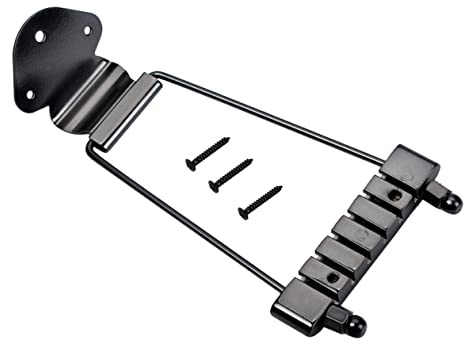 Vaguelly Saiten Archtop Gitarrenbrücke Aus Schwarze Jazz-gitarren-tailpiece Für Einfache Installation Inklusive Schrauben Idealer Ersatz Für Beschädigte Oder Alte Teile